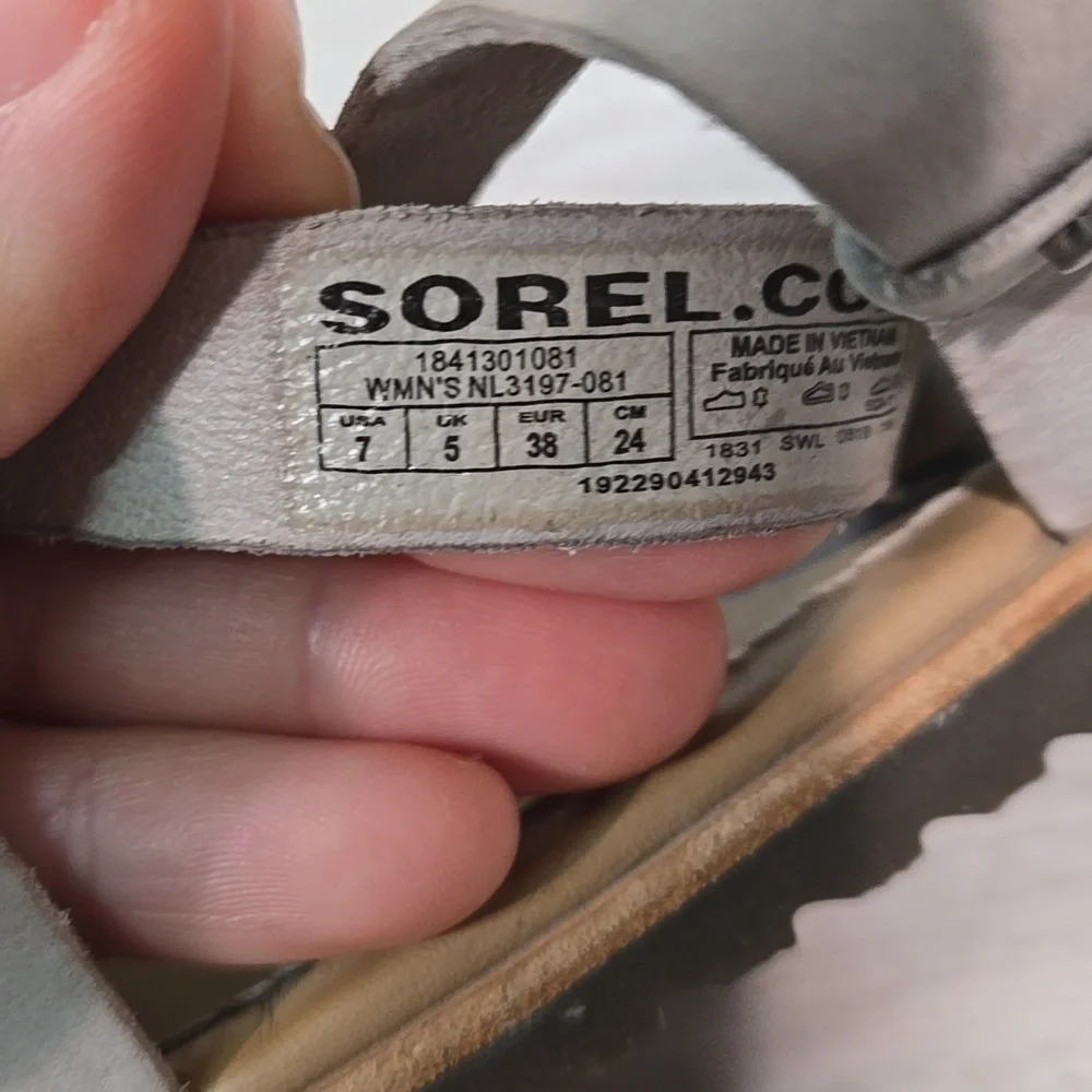Sorel Women Ankle Leather Sandals Flats flip flop shoes sz 7